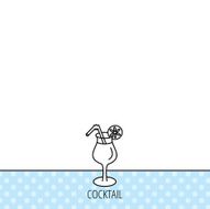 Cocktail icon Glass of alcohol drink sign N3