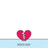 Broken heart icon Divorce sign N6