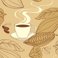 Cacao beans seamless pattern N2
