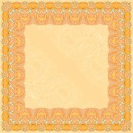 Orange abstract design square frame N2