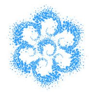 Abstract flower made of water bubbles