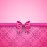Romantic pink background with cute bow and pattern