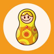 Matryoshka Russian traditional wooden doll vector pattern el N25
