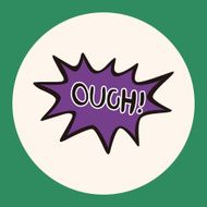 message word ouch theme elements