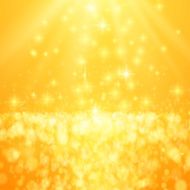 Lights on yellow background bokeh effect