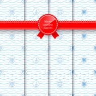 Marine Set of Seamless Patterns