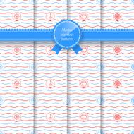 Marine Set of Seamless Patterns N3