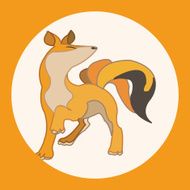 animal fox cartoon theme elements