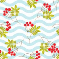 Rowanberry branch seamless pattern Vector background