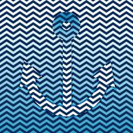 Vector anchor shape on zig zag abstract background