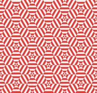 red and white optical illusion hexagon pattern