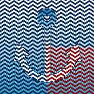 Vector anchor shape on zig zag abstract background N2