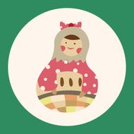Matryoshka Russian traditional wooden doll vector pattern el N35
