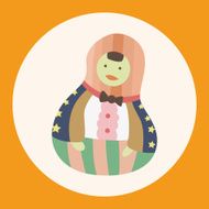 Matryoshka Russian traditional wooden doll vector pattern el N36