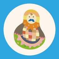 Matryoshka Russian traditional wooden doll vector pattern el N40