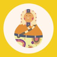 Matryoshka Russian traditional wooden doll vector pattern el N41