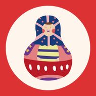 Matryoshka Russian traditional wooden doll vector pattern el N43