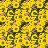 Seamless yellow floral texture