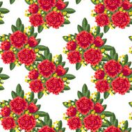 Seamless red bouquets