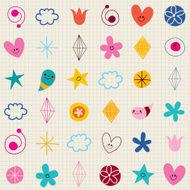 cute characters note book paper seamless pattern