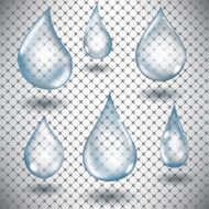 Set of water drops Vector illustration