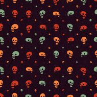 Cartoon Halloween party skull seamless flat icon N2