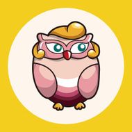 owl cartoon theme elements vector eps