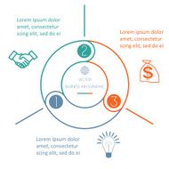 Multi-coloured ring Infographic three positions N2