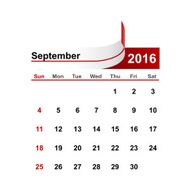 Vector simple calendar 2016 year september month N2