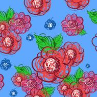 Flowers hand drawn Vector seamless pattern N4