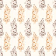 Vector Vintage Corn on Cob Drawing Seamless Pattern