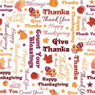 Vector Happy Thanksgiving Text Seamless Pattern Typographic Blessings give thanks