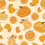 Vector Autumn Pumpkins Harvest Seamless Pattern Pumpkin patch