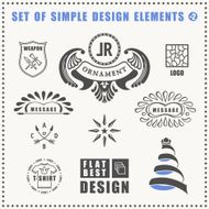 Vector vintage flat elements icons collection Luxury logo