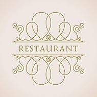 Calligraphic Luxury logo Emblem ornate decor elements Vintage N3