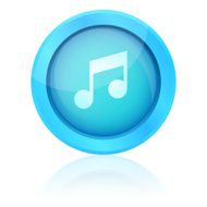 Blue vector music button