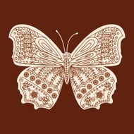 Henna butterfly Mehndi Design Element