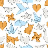 Hand drawn origami seamless pattern N2