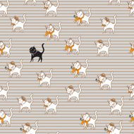 white cats seamless pattern pets vector illustration for kids design N3