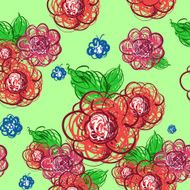 Flowers hand drawn Vector seamless pattern N5