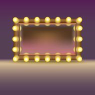 Makeup mirror with lamps