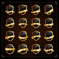 Set of 16 blank golden vintage frame