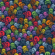 Cute colorful skulls and crossbones seamless pattern N2