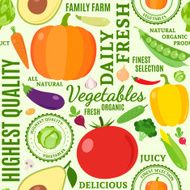 Typographic vector vegetables seamless pattern or background