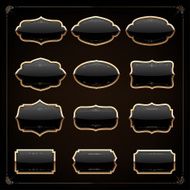 Set of 12 blank golden vintage frame