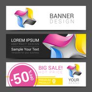 creative banner set with lines logo blank N5