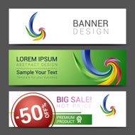 creative banner set with lines logo blank N7