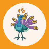 bird peacock cartoon theme elements vector eps