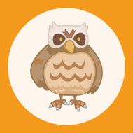 bird owl cartoon theme elements vector eps