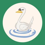 bird swan cartoon theme elements vector eps